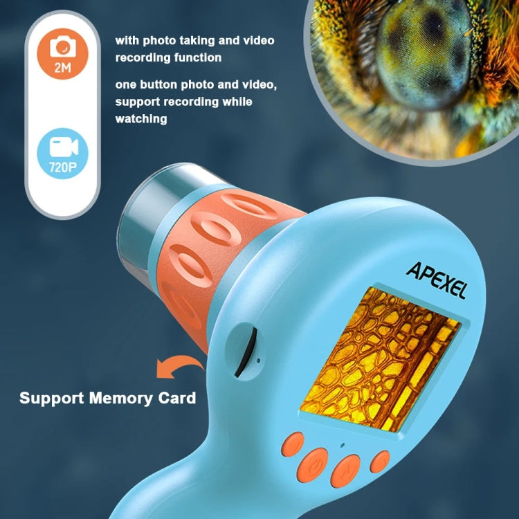 APEXEL MS201 800x 2.0-inch IPS Screen Kids Microscope Supports Taking Photos and Videos
