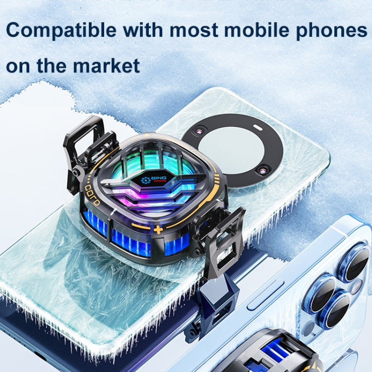 X76 Magnetic Digital Display Semiconductor Mobile Phone Radiator with Chip, X76 Black Gold