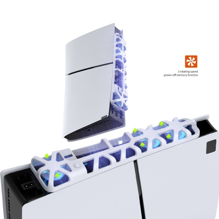 For PS5 Slim DOBE TP5-3538 Host Rear Blu-ray Fan Thermal Cooling Fan, DOBE TP5-3538 (White), DOBE TP5-3538 (Black)