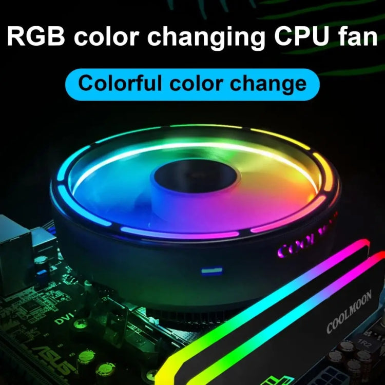 COOLMOON CPU Cooler Desktop Computer Auto Color Change Multi-Platform Mute Cooling Fan