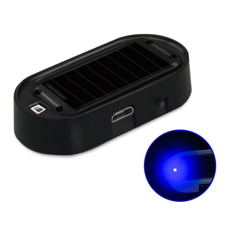 Car Solar Analog Anti-theft Device LED Warning Light, Black Shell Red Light, Black Shell Blue Light