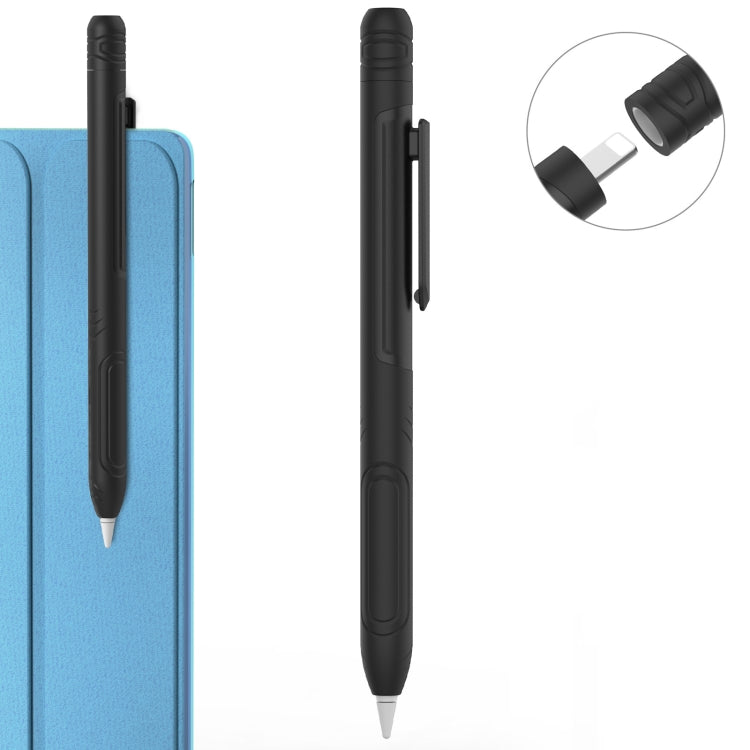 For Apple Pencil 1 AhaStyle PT141 Triple Defense Pen Clip Silicone Protective Case, Black, Wine Red, Midnight Blue