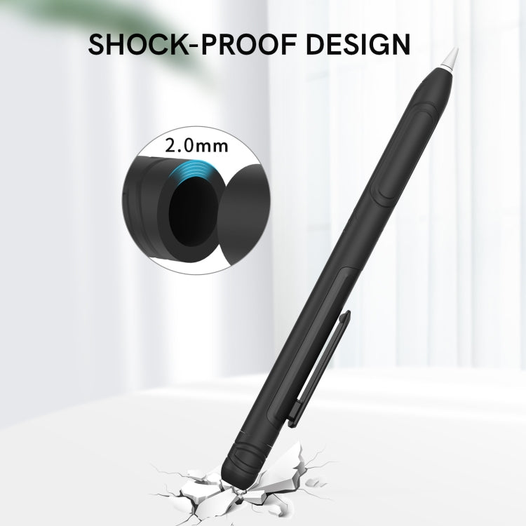 For Apple Pencil 1 AhaStyle PT141 Triple Defense Pen Clip Silicone Protective Case, Black, Wine Red, Midnight Blue