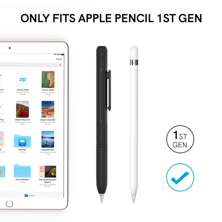 For Apple Pencil 1 AhaStyle PT141 Triple Defense Pen Clip Silicone Protective Case, Black, Wine Red, Midnight Blue