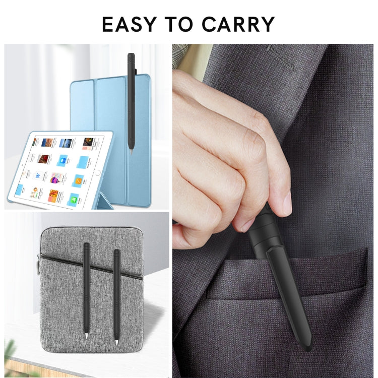 For Apple Pencil 1 AhaStyle PT141 Triple Defense Pen Clip Silicone Protective Case, Black, Wine Red, Midnight Blue
