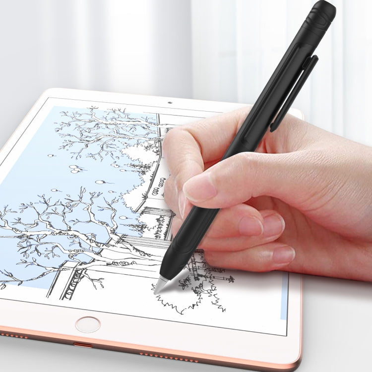 For Apple Pencil 1 AhaStyle PT141 Triple Defense Pen Clip Silicone Protective Case, Black, Wine Red, Midnight Blue