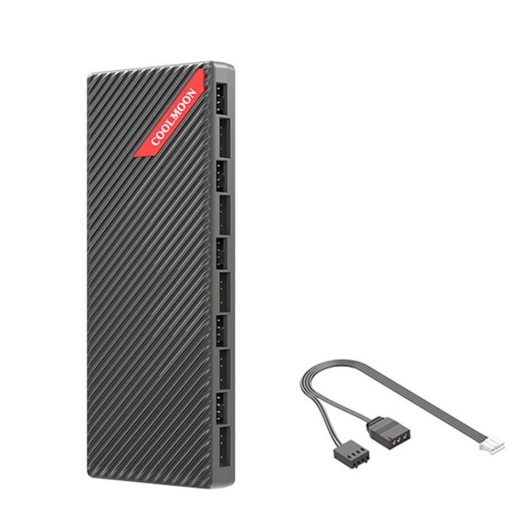 COOLMOON AM10 ARGB+PWM Dual 10 Ports Temperature Control Splitter Case Fan 5V 3Pin HUB