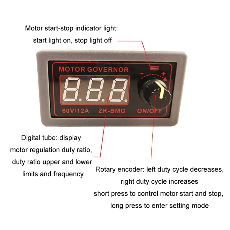9-60V/12A/500W PWM Motor Fan DC Motor Speed Controller, 500W