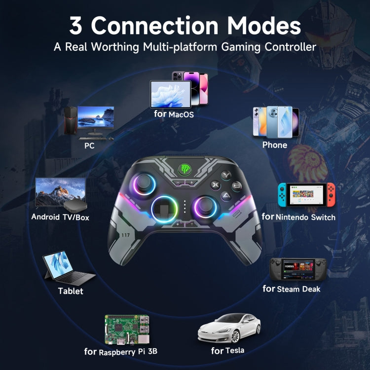 EasySMX X15 Hall Joystick Trigger RGB Wireless Gamepad, Starry Sky, Mech