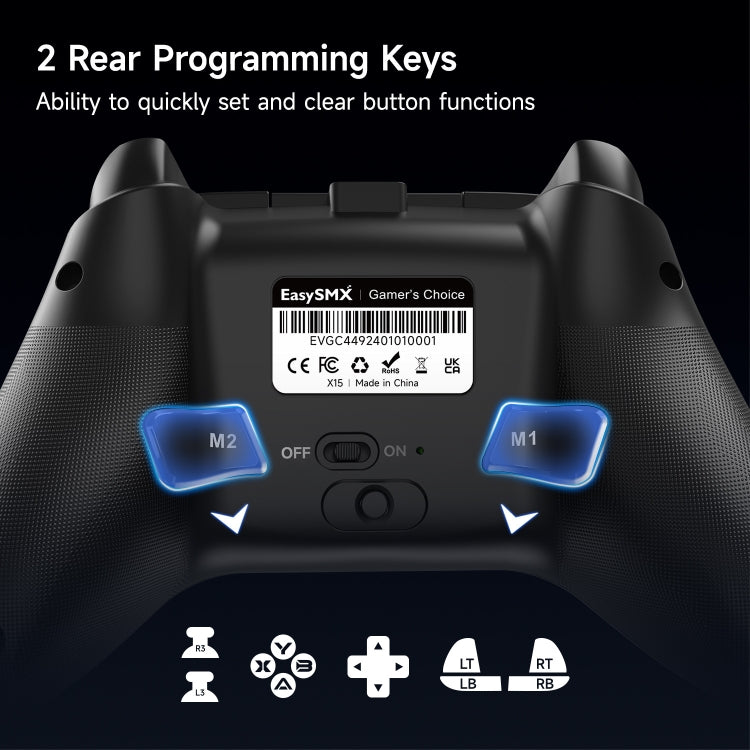 EasySMX X15 Hall Joystick Trigger RGB Wireless Gamepad, Starry Sky, Mech