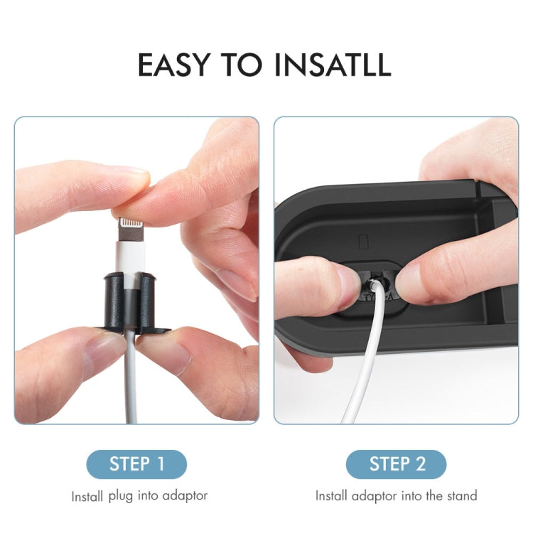 AhaStyle PT28-3 For iPhone / Apple Watch / AirPods 3 In 1 Silicone Desktop Charging Storage Base Bracket, Black, Dark Gray, Midnight Blue