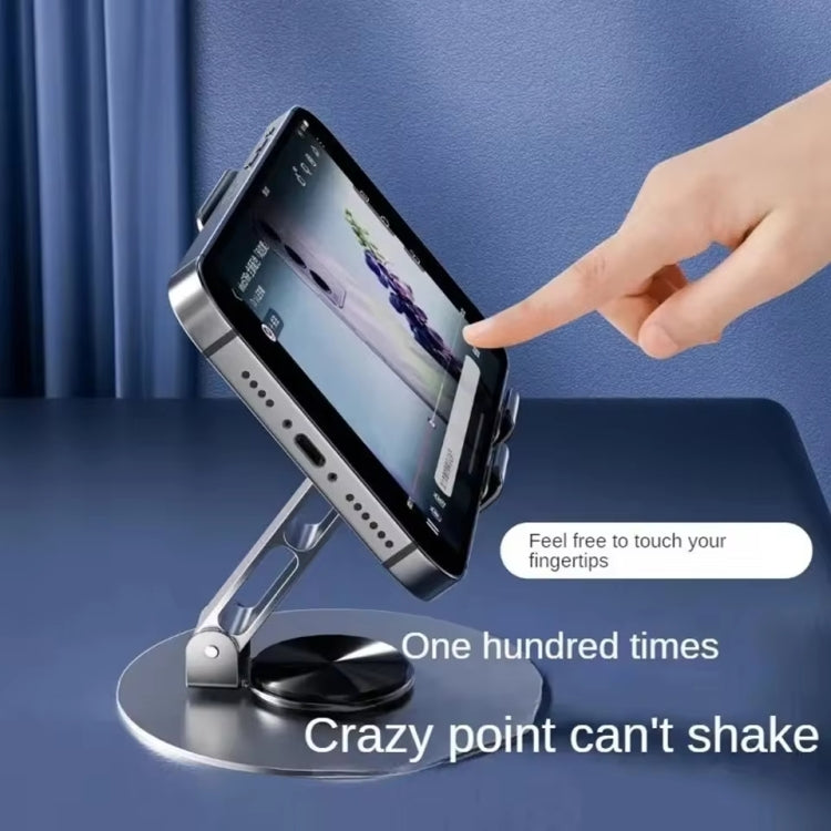 All-metal 360-degree Rotating Mobile Phone Holder Foldable Desktop Tablet Stand, Purple, Grey