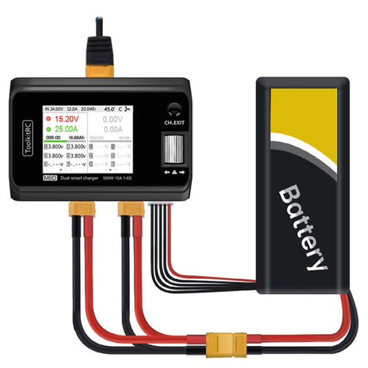 ToolkitRC M6D 500W Toy Airplane Dual Channel Li-Po Battery Balance Charger