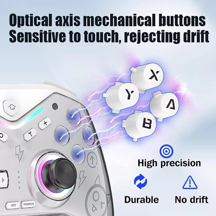 CM-619 Bluetooth Game Controller Programmable with RGB Lights for Switch / Steam Deck / PC / IOS / Android, 619 Black, 619 White