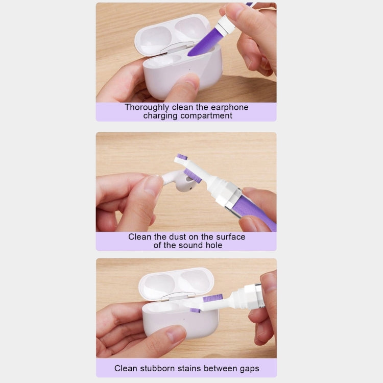 2pcs 3-in-1 Multi-purpose Bluetooth Earphone Cleaning Pen Keyboard Cleaning Brush