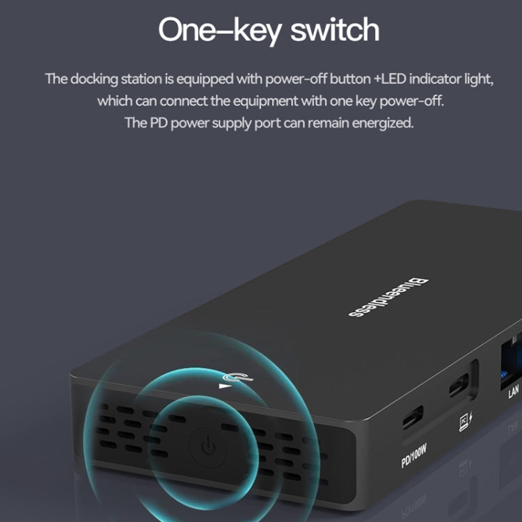 Blueendless 12-In-1 HD Multifunctional Docking Station 10Gbps Splitter With Switch