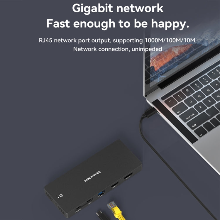 Blueendless 12-In-1 HD Multifunctional Docking Station 10Gbps Splitter With Switch