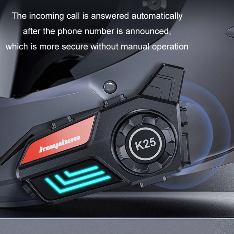 KUQIBAO Motorcycle Helmet Waterproof Bluetooth-compatible Headset With Light