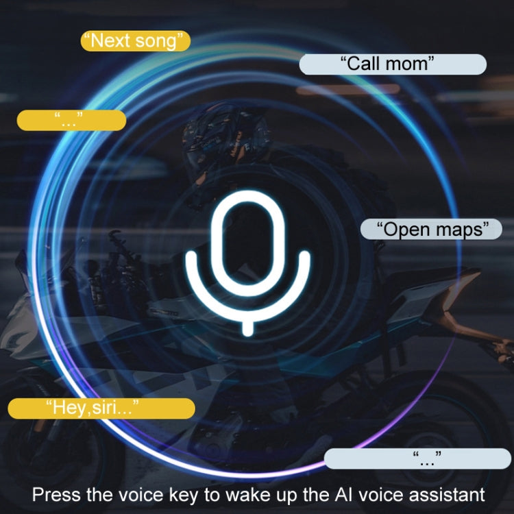 KUQIBAO Motorcycle Helmet Long-Lasting Bluetooth-compatible Headset With Light