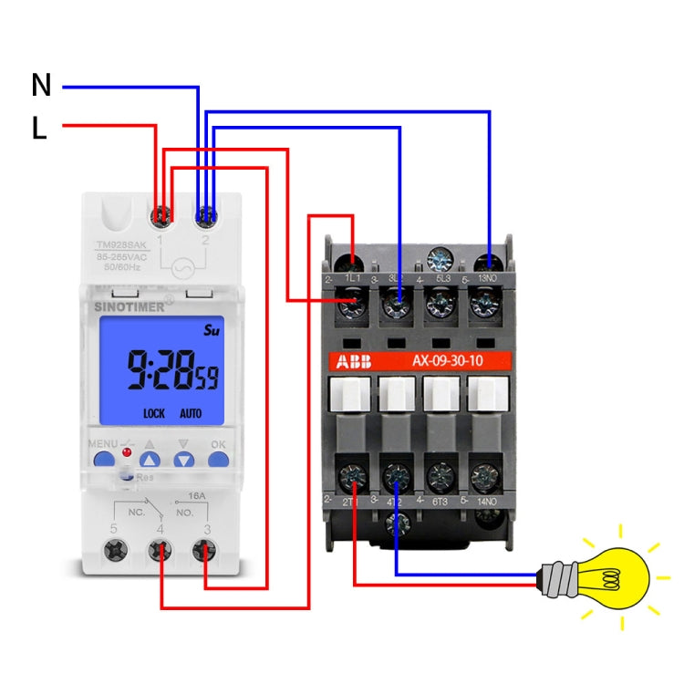 SINOTIMER TM928SAKL 85-265V 16A 1 Second to 168 Hours Programmable Electronic Time Switch, 16A