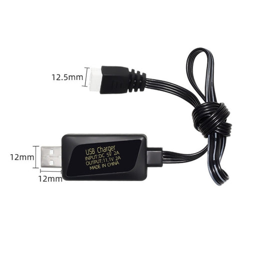 11.1V 2A 3S Lithium Battery USB Charger With Light, 4 Pin Plug