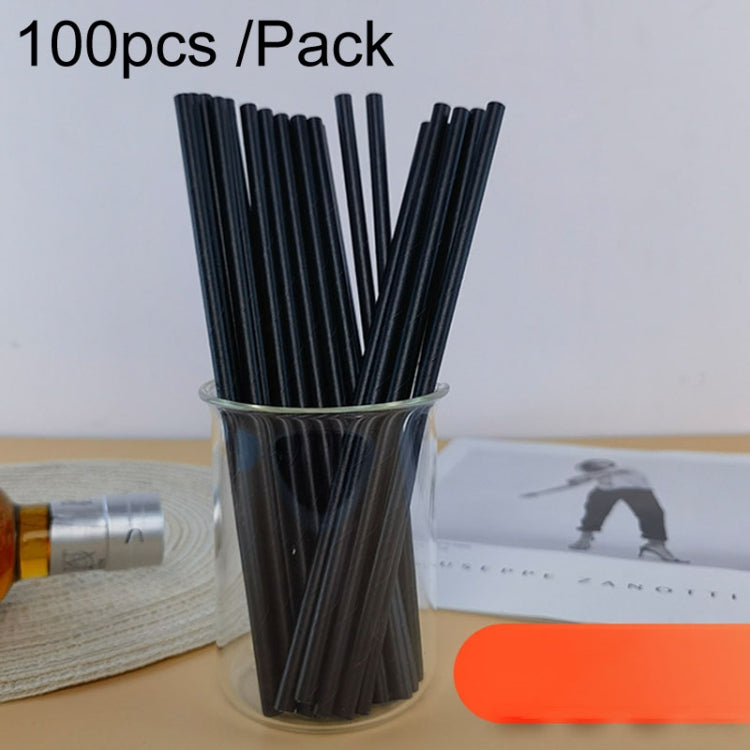 100pcs /Pack 6x197mm Disposable Paper Straws Biodegradable Party Drinking Straws Dessert Table Decoration Prop