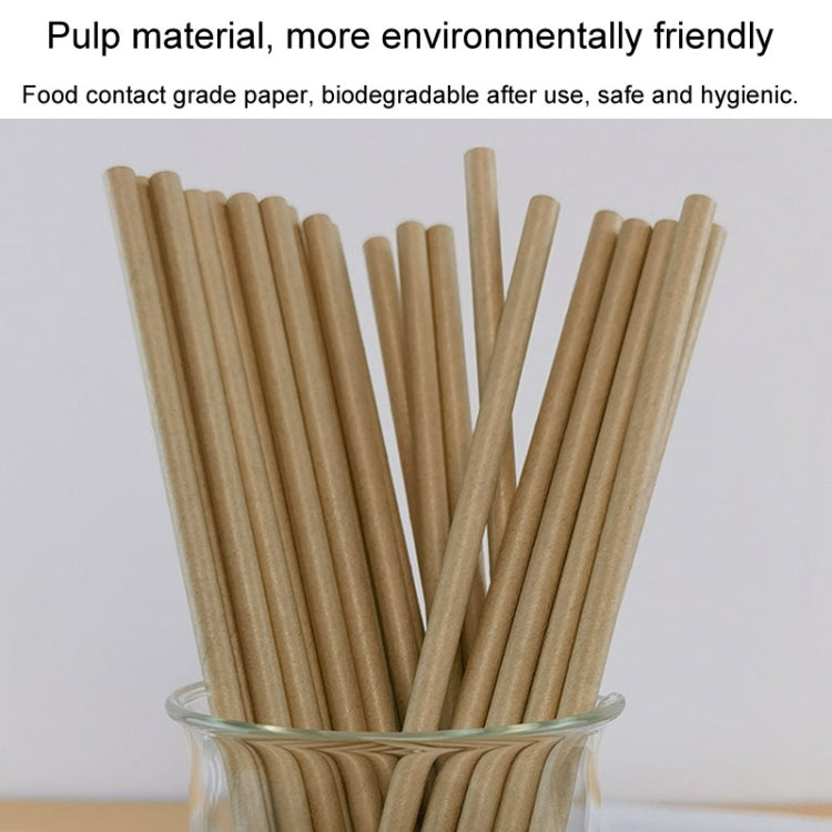 100pcs /Pack 6x197mm Disposable Paper Straws Biodegradable Party Drinking Straws Dessert Table Decoration Prop