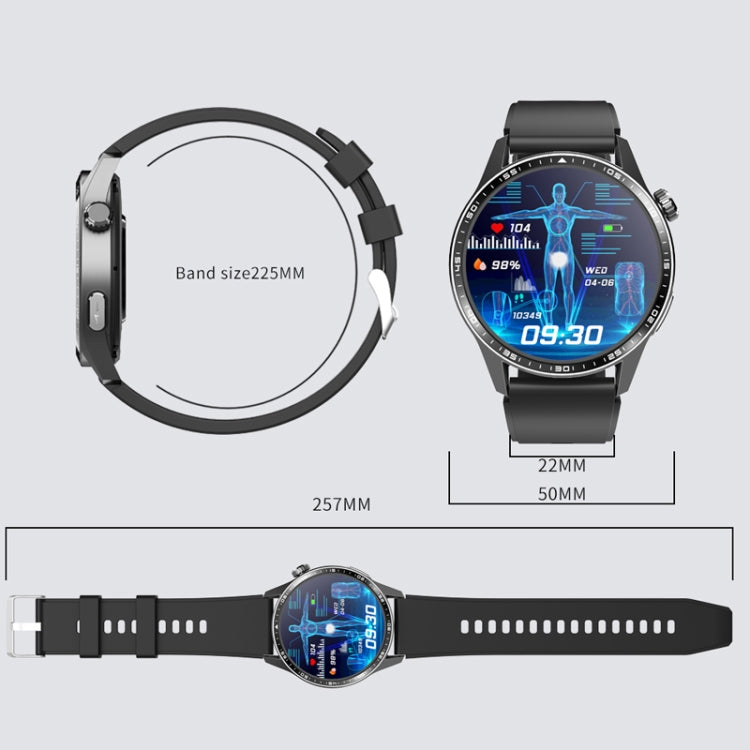 F400 1.55 Inch Screen Smart Watch Support ECG/ Blood Oxygen / Blood Sugar / 150+ Sports Mode, Black Silicone, Black Gray Silicone, Black Leather, Black Brown Leather, Black Milan, Black 3-Beads Steel, Black Bamboo