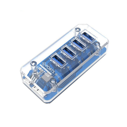 4 x USB 3.0 HUB 5Gbps Transparent Docking Station USB Adapter Splitter, Square, Rectangle