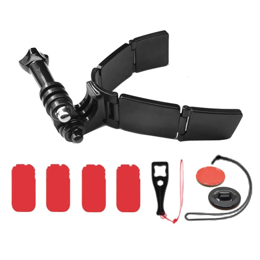Support de menton de casque articulé intégré pour caméra sport moto TUYU, avec 2 autocollants, avec 4 autocollants