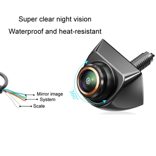Caméra de recul fisheye en métal à trois commandes, réglable à 360 degrés
