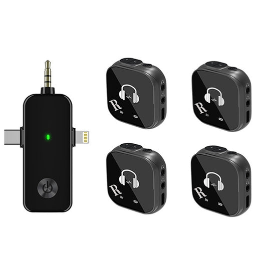 5.8G Wireless In-ear Monitor System Support Dual-Earphone Monitoring, One To One, One To Two, One To Four