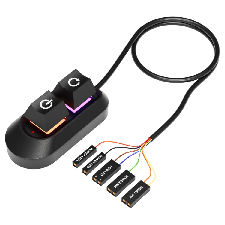 Desktop Computer External Switch Restart Button Computer Power Extension Cable, Opaque, Rubberized Oil Translucent