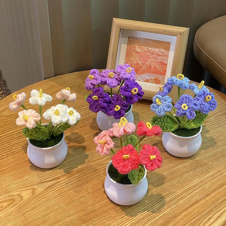 Crochet Wool Plants Faux Flowers Study Room Desktop Ornament Graduation Gift, Sunflower, 2-head Sunflower, White Forget-me-not, Pink Forget-me-not, Blue Forget-me-not, White Lily Of The Valley, Pink Lily Of The Valley, Blue Lily Of The Valley