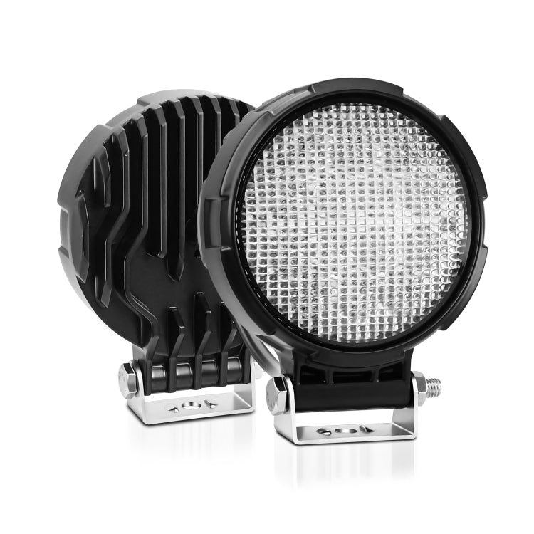 14W 9-30V Floodlight Mixed Luminous 4 Inch Round Work Light With Wire Set, X2 Round