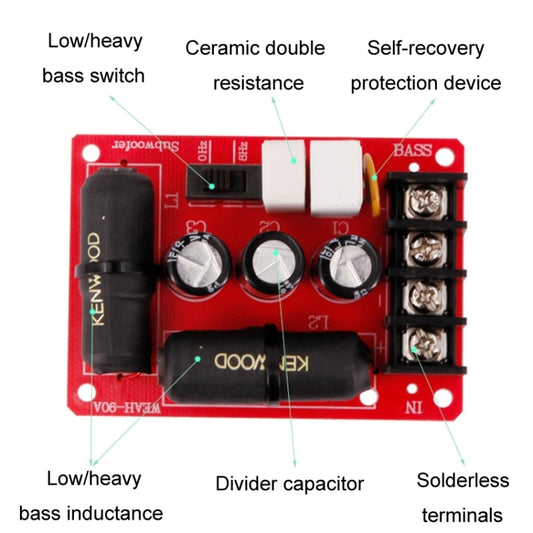 DIY Audio Bass Crossover Solderless High Power Divider, WEAH-90A