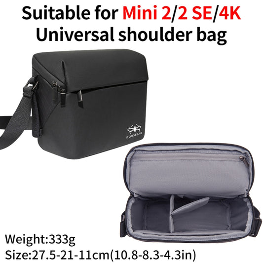 For DJI Mini 4K / Mini 2 SE / Mini 2 Portable Waterproof Shoulder Bag Messenger Bag, Mini 4K Black