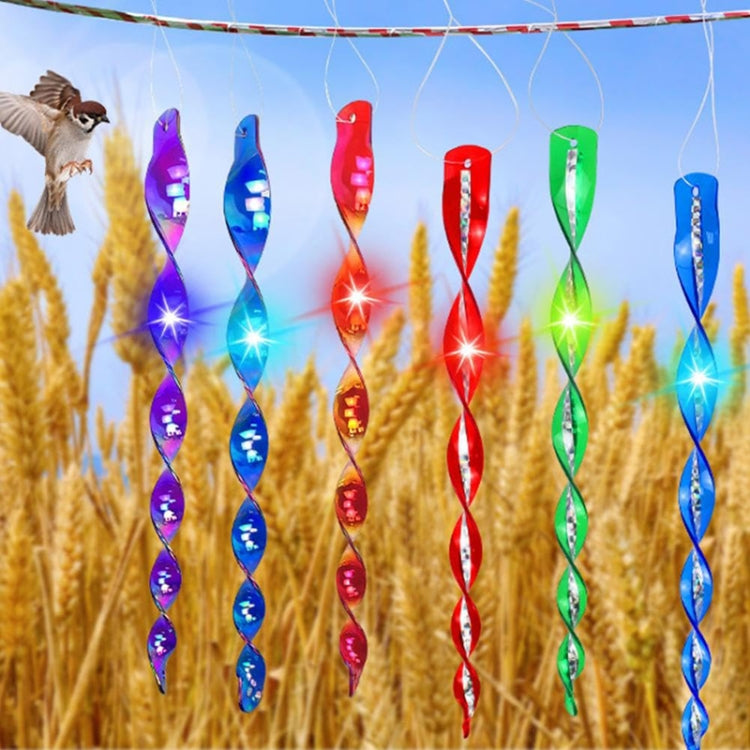 Répulsif d'oiseaux laser en spirale de 30 cm, bâton réfléchissant au vent, décoration de jardin de balcon de verger, 10 pièces/ensemble, 12 pièces/ensemble