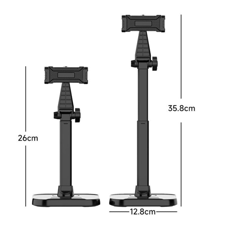 Dual-Position Rotatable Phone And Tablet Stand Retractable Weighted Base Desktop Holder, Tablet Model White, Tablet Model Black, Phone Model White, Phone Model Black