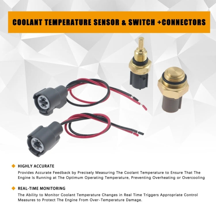 For Honda Civic Radiator Coolant Fan Switch Temperature Sensor Plus Wiring Harness