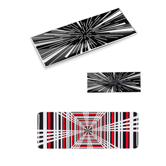 Car Sports Style Decoration Tail Label, Time Tunnel Label Metal, PLAID Tail Label Sticker