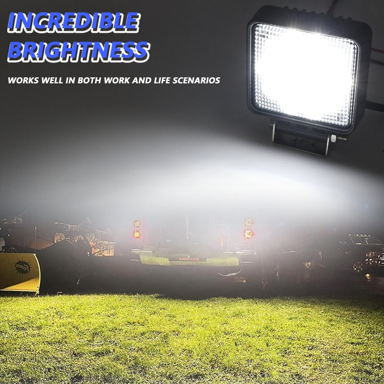 14W 9-30V 4 Inch Mixed Luminous Square Floodlight With Wire Set, X2 Square