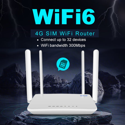 4G CPE Wireless Plug-In Router WiFi 6 Network Hotspot, EU Plug
