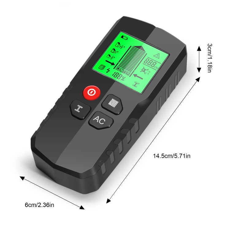 HW-QB5 5-In-1 Wall Stud Detector Wood Current Metal AC Wires Detection, HW-QB5