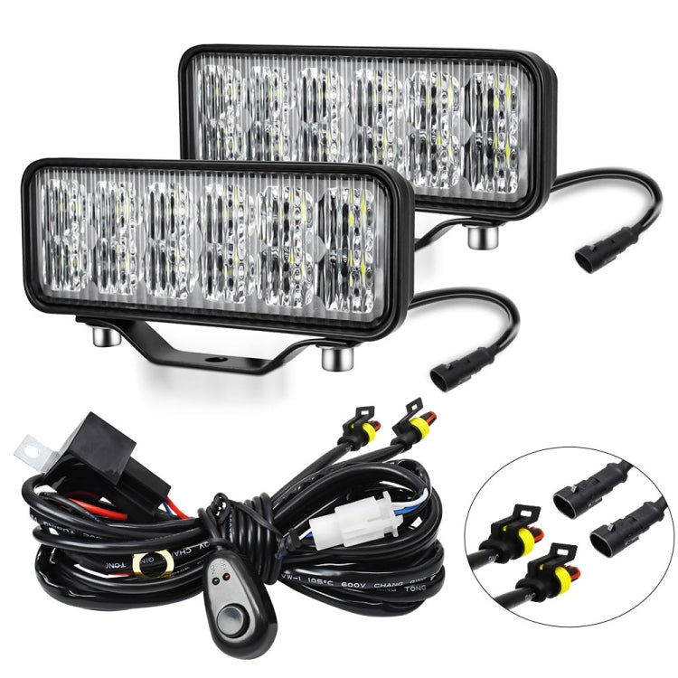 14W 9-30V 6 Inch Long Waterproof Car Work Headlight With Wire Set