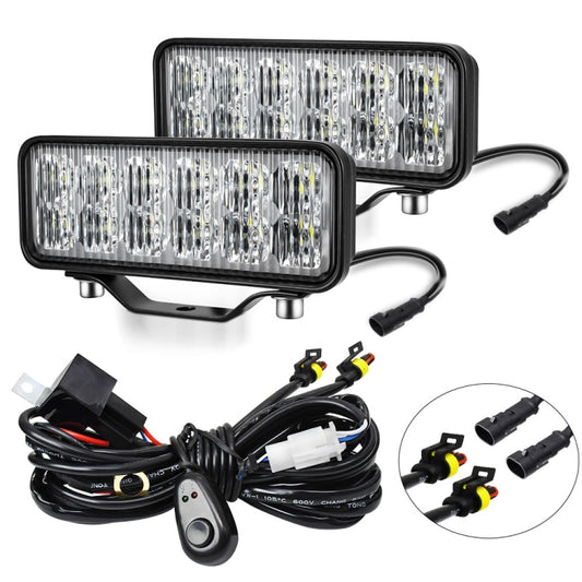 14W 9-30V 6 Inch Long Waterproof Car Work Headlight With Wire Set