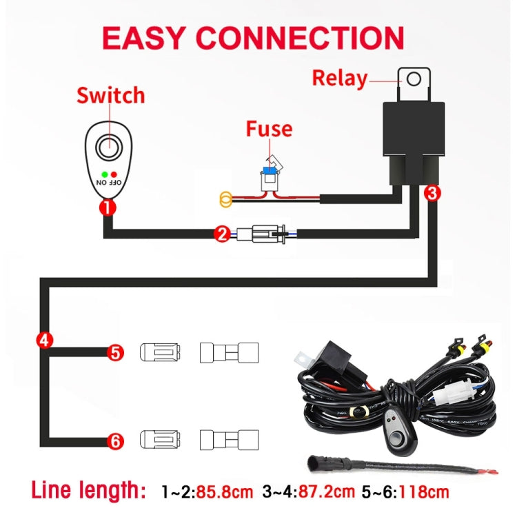 14W 9-30V 6 Inch Long Waterproof Car Work Headlight With Wire Set