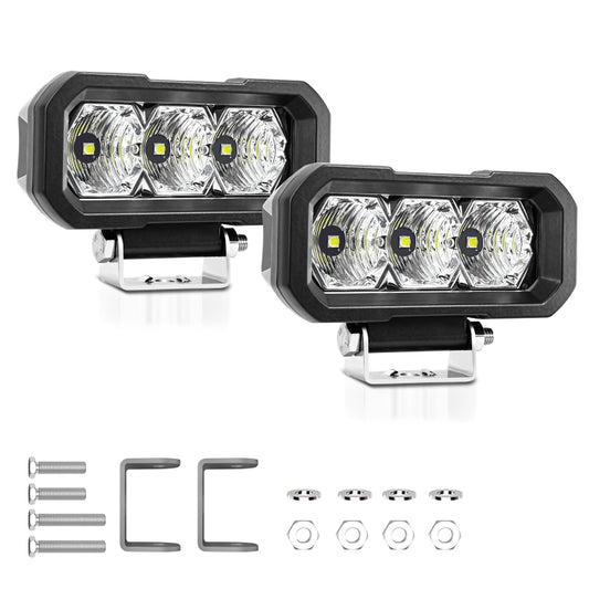 E23 40W 9V-30V 5 Inch Waterproof 3-Eye Headlight, Spotlight White Light, Spotlight Yellow Light, Floodlight White Light, Floodlight Yellow Light
