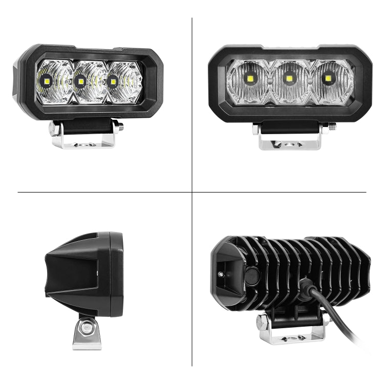 E23 40W 9V-30V 5 Inch Waterproof 3-Eye Headlight, Spotlight White Light, Spotlight Yellow Light, Floodlight White Light, Floodlight Yellow Light