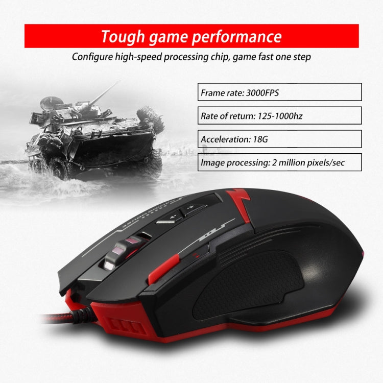 ZELOTES C8 8-buttons Ergonomic Game Programming Custom Wired Mouse